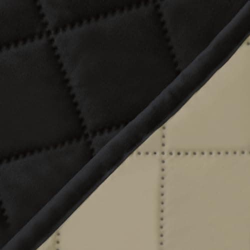 Dark Gray L-Shaped Sofa Slipcover for Pets and Kids (42x52 inches) — Black/Beige