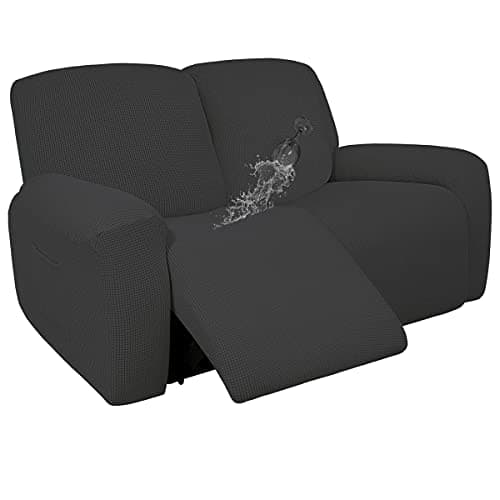 Dual Waterproof 100% Stretch Loveseat Cover, Dark Gray