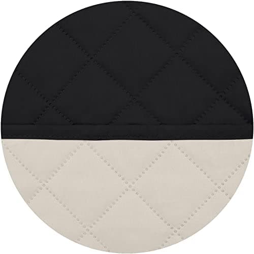 PureFit Water Resistant Reversible Loveseat Recliner Couch Cover — Black/Beige