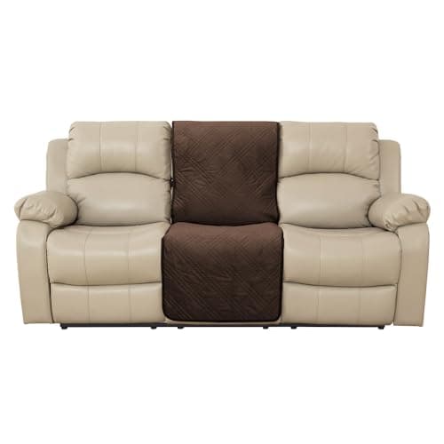 Velvet Recliner Slipcover - Waterproof Recliner Cover for Dogs & Pets (Brown, 23)