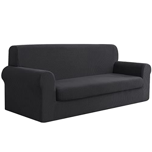 CHUN YI Stretch Sofa Slipcover, 2 Piece Grey Checks X-Large