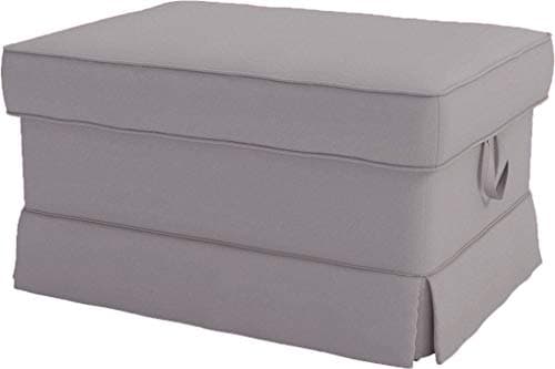 Polyester Flax Sofa Covers for IKEA Ektorp 2 Seat Loveseat (Dark Gray) — Polyester Flax Light Gray, Ektorp Ottoman