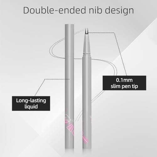 Dual Pronged Lower Eyelash Liquid Eyeliner for Natural Eye Makeup
