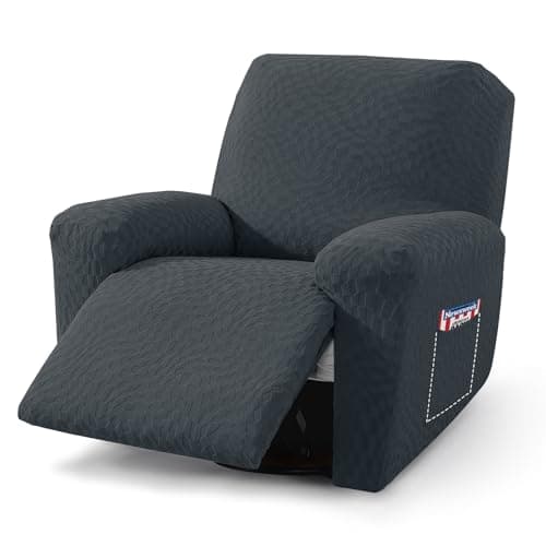 Dark Gray Soft Jacquard Oversized Recliner Cover for Lazy Boy 36"-46"