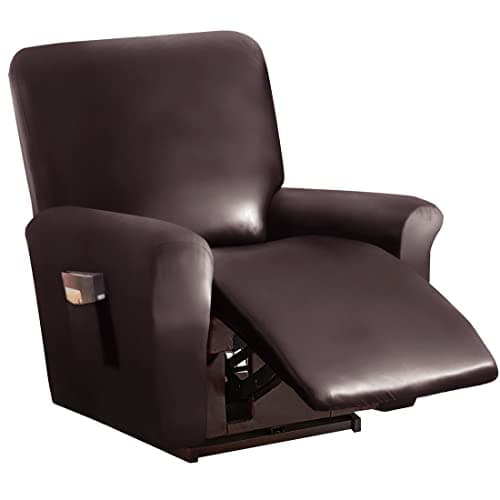 Dark Coffee 2 Seat Waterproof Faux PU Leather Recliner Loveseat Slipcover — Dark Coffee