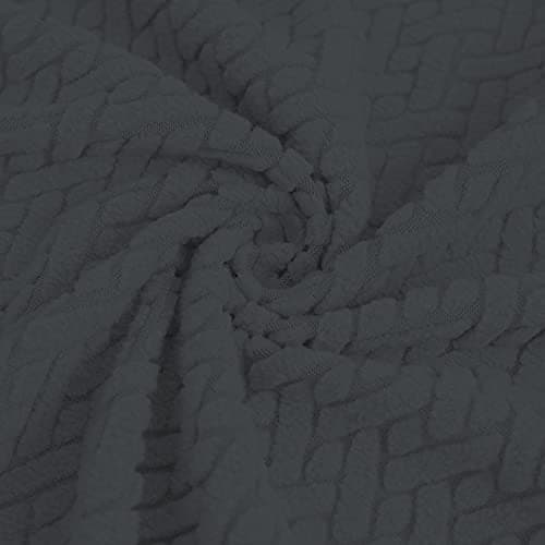 Dark Gray Stretch Jacquard Recliner Couch Cover, Washable Sofa Protector