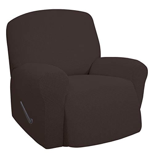 Oversized Recliner Stretch Sofa Slipcover, Dark Gray, Elastic Bottom — Chocolate