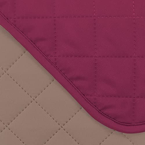 U-NICE HOME Oversized Recliner Chair Covers, Water Resistant & Pet Friendly (28", Coffee/Beige) — Burgundy/Tan