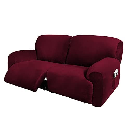 ULTICOR Extra Wide 75" Reclining 2 Seater Sofa Slipcover (Chocolate) — Burgundy - Wine
