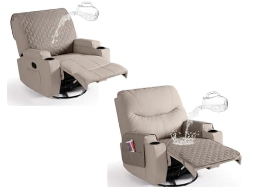 Ruaozz Large Khaki Waterproof Recliner Chair Covers