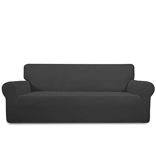 PureFit Stretch Dark Gray Sofa Slipcover – Non-Skid & Washable
