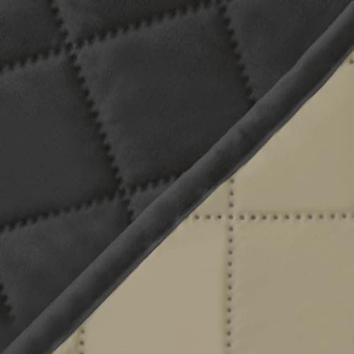 Dark Gray L-Shaped Sofa Slipcover for Pets and Kids (42x52 inches) — Dark Gray/Beige