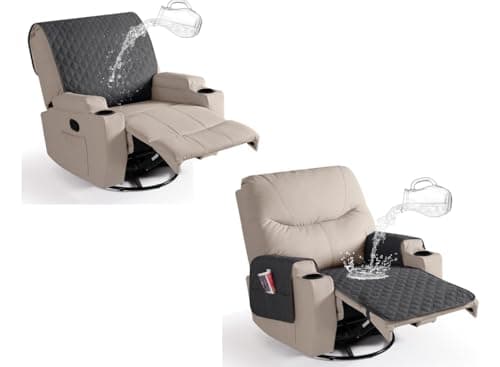 Upgraded Waterproof Recliner Chair Covers, Charcoal Grey