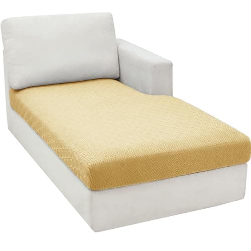 Light Gray L-Shaped Chaise Lounge Couch Cover Universal Fit Elastic Bottom Protection — Gold