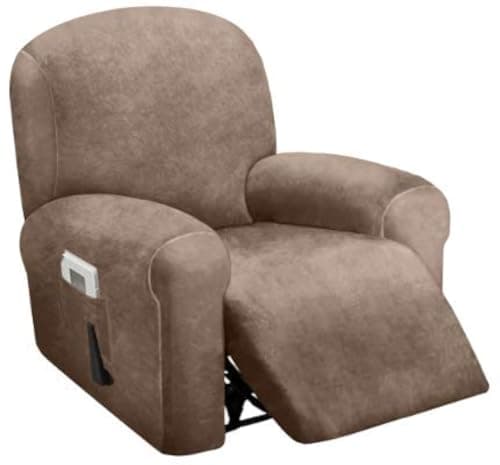 ULTICOR 4-Piece Velvet Recliner Cover, Dark Grey — Sand