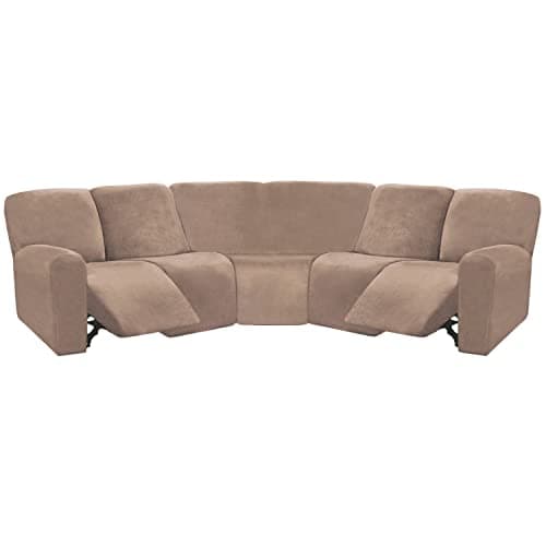 ULTICOR Ivory L Shape 5 Seat Recliner Sofa Cover — Taupe
