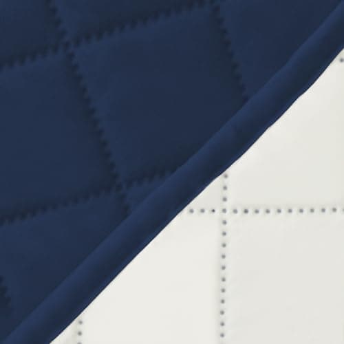 Dark Gray L-Shaped Sofa Slipcover for Pets and Kids (42x52 inches) — Navy/Ivory