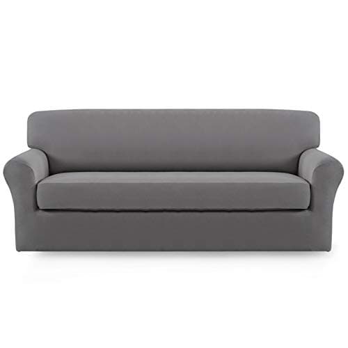 Easy-Going Microfiber Stretch Sofa Slipcover - Dark Gray with Elastic Bottom — Lightgray