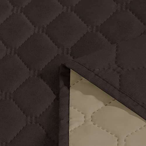 Waterproof Recliner Sofa Cover, Gray/Light Gray, Washable & Reversible — Chocolate/Beige