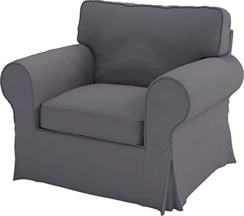 Polyester Flax Sofa Covers for IKEA Ektorp 2 Seat Loveseat (Dark Gray) — Polyester Flax Dark Gray, Ektorp Chair