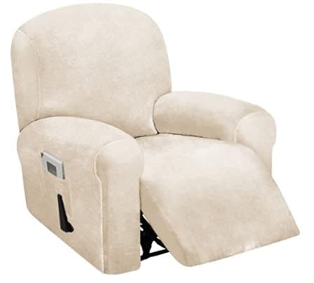ULTICOR 4-Piece Velvet Recliner Cover, Dark Grey — Ivory