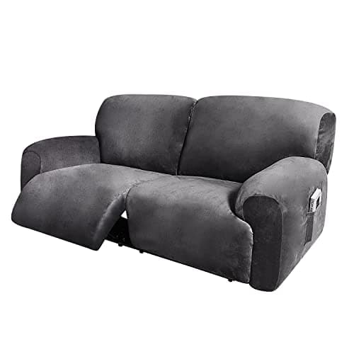 ULTICOR Extra Wide 75" Reclining 2 Seater Sofa Slipcover (Chocolate) — Dark Grey