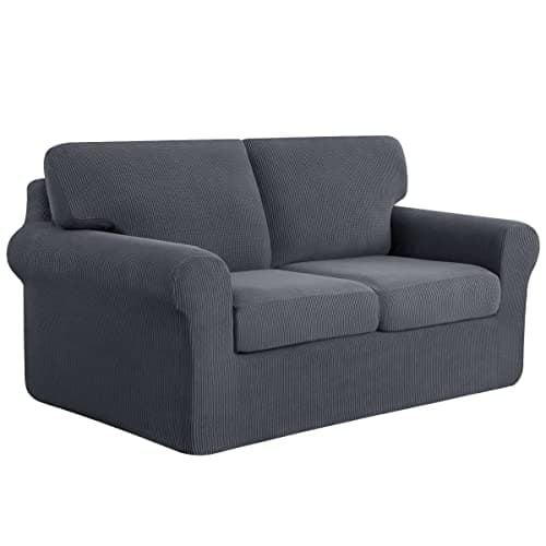 SubrTEX 5 Piece Stretch Loveseat Slipcover, Gray