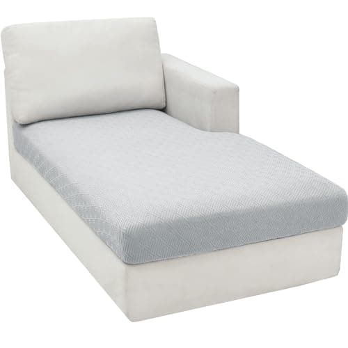 Light Gray L-Shaped Chaise Lounge Couch Cover Universal Fit Elastic Bottom Protection — Silver Gray