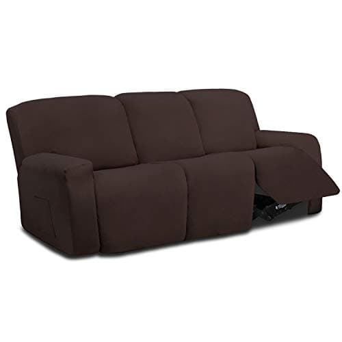 Chocolate Easy-Going Microfiber Stretch Sectional Recliner Sofa Slipcover