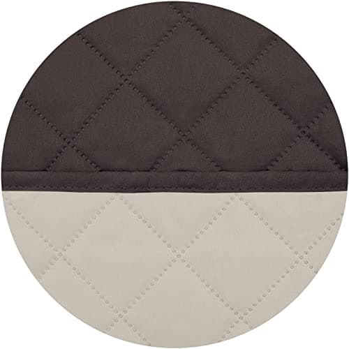 PureFit Water Resistant Reversible Loveseat Recliner Couch Cover — Chocolate/Beige