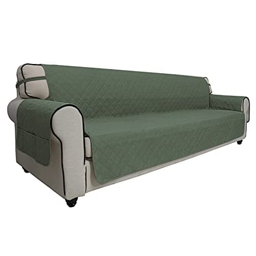 Grey Waterproof Sofa Slipcover for 2 Cushion Loveseat (Non-Slip, Washable, Pet and Kid Friendly) — Greyish Green