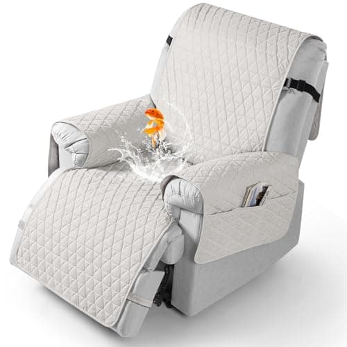 TAOCOCO 100% Waterproof Recliner Cover - Perfect for Slip and Stain Protection, Suitable for Elderly and Disabled Users, Ideal for Outdoor Patios or Indoor Use(Chocolate, Small-22'') — White