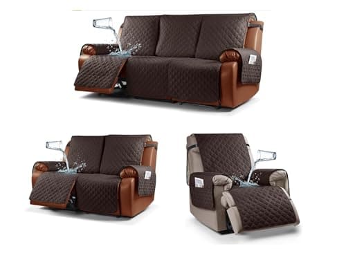 Waterproof Recliner Furniture Cover Set for Recliner Sofa, Loveseat, and Chair