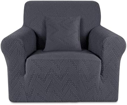 Stretch Chair Sofa Slipcover with Non-Slip Armchair Cover for Soft Protection (1 Seater, Ivory) OEKO-TEX STANDARD 100  
Stretch Armchair Cover with Non-Slip Back for Comfort and Easy Cleaning (1 Seater, Ivory) OEKO-TEX STANDARD 100  
Soft Jacquard Th