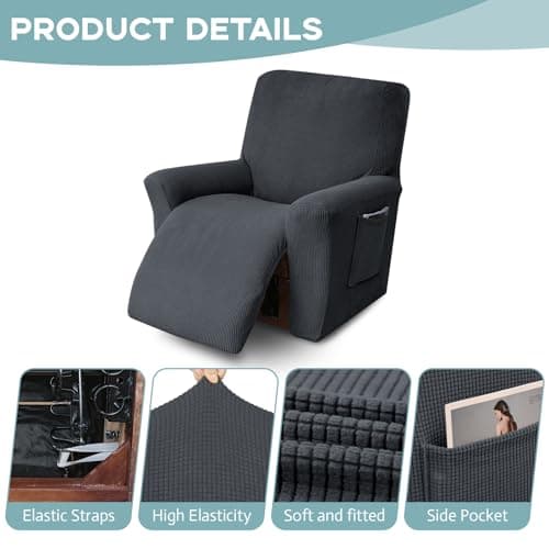 Lazy Boy Recliner Chair Cover, Dark Grey, Furniture Protector