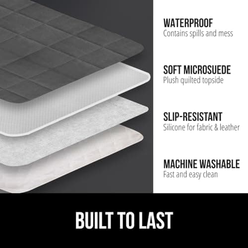 Gorilla Grip Patented 50 Waterproof Slip-Resistant Loveseat Protector Cover for Leather or Fabric Couch Cushion, Machine Washable Slipcover, Charcoal