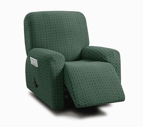ULTICOR Chocolate 1 Seat Recliner Cover for Jacquared Sofa (Style 2) — Retro Green