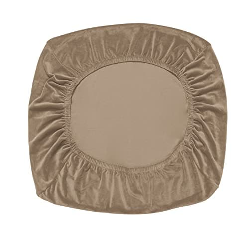 Wear-Resistant Stretch Velvet L-Shaped Sofa Cover for Left/Right Sectionals (Camel, Single Seat)