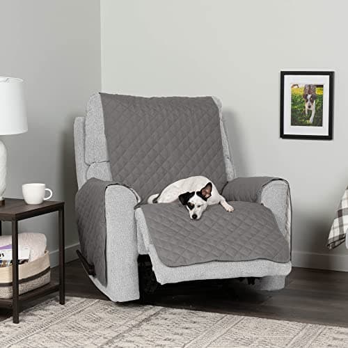Furhaven Water-Resistant Reversible Recliner Chair Cover - Gray/Mist