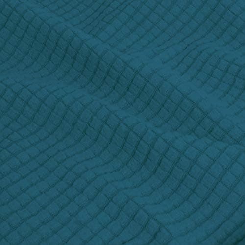 Pet and Kid-Friendly Large Dark Gray Stretch Couch Cover — Peacock Blue