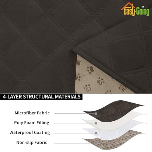 Waterproof Dog Loveseat Cushion Covers, Non-Slip Quilted Slipcovers, Grey (2-Piece) — Chocolate