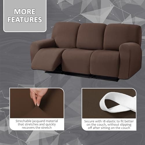 ULTICOR Chocolate 3 Seater Recliner Sofa Slipcovers
