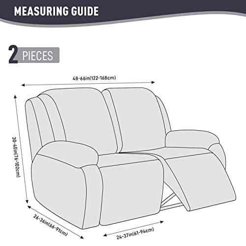 KinCam Stretch Recliner Cover, Dark Gray Stripe, 2 Seater