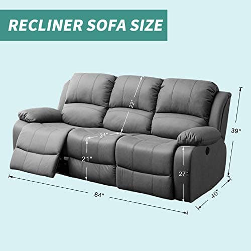 YEMYHOM Stretch Recliner Sofa Cover with Side Pocket, Light Gray, 8 Pieces