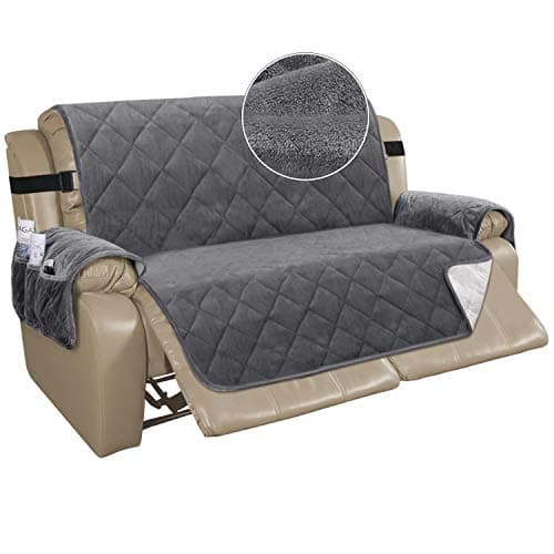 Turquoize Velvet Recliner Cover for 2 Cushion Couch (54", Gray)