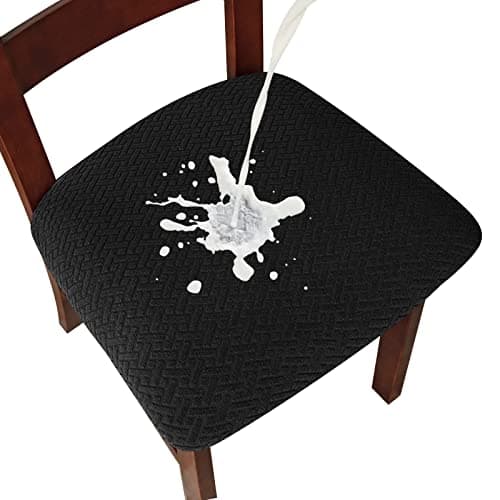 Genina Taupe Dining Room Chair Slipcovers (4 Pcs) — Waterproof-black
