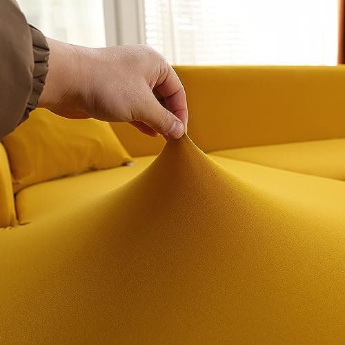Stretch Anti-Slip L-Shaped Sectional Couch Covers, 2 Pcs for 3+3 Seaters