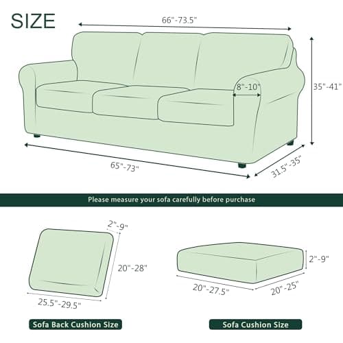 CHUN YI 7 Piece Stretch Sofa Slipcover for 3 Seater Couch
