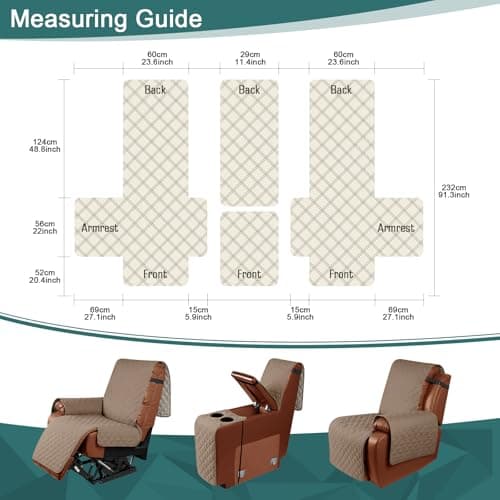 Ruaozz Waterproof Recliner Loveseat Cover for Pet Couch