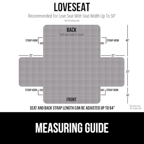 Gorilla Grip 50" Waterproof Slip-Resistant Loveseat Cover, Gray